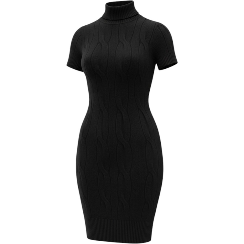 Neiman Marcus Cashmere Sweater Dress S Black Cableknit Minimalist Quiet Luxury